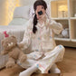 Women's Long Sleeve Pajama Cardigan Lounge Set