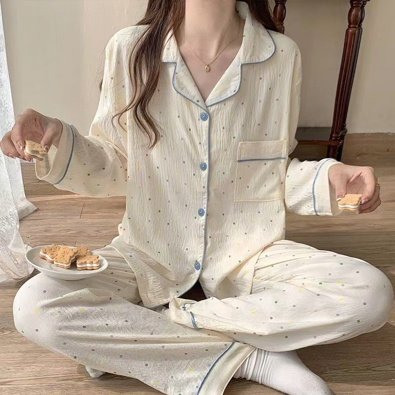 Women's Long Sleeve Pajama Cardigan Lounge Set