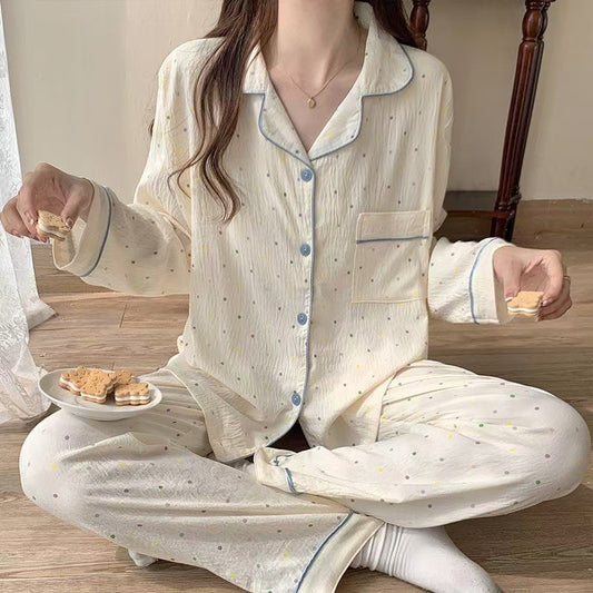 Women's Long Sleeve Pajama Cardigan Lounge Set