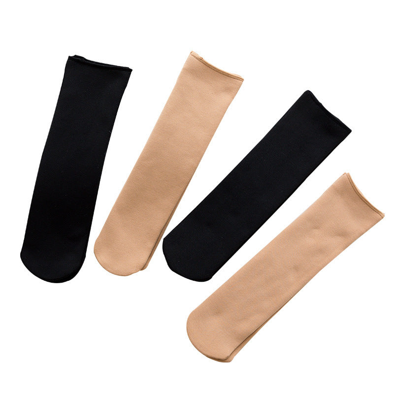 Warm Socks Fleece Lined Thickened Men Women Color Floor Socks