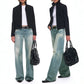 Light Blue Loose Straight Leg Low Waist Vintage Washed Denim Jeans for Women