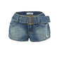 Belt denim shorts