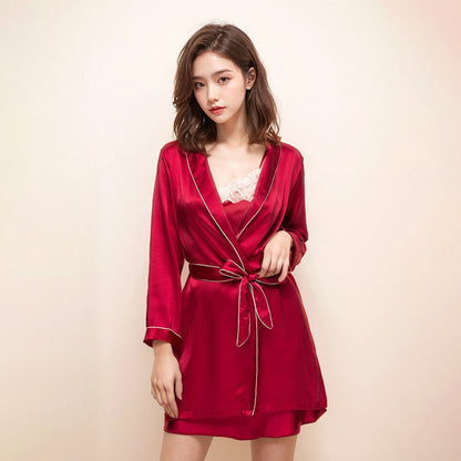 Women's High-end Mulberry Silk Luxury Home Silk Robe