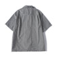 Checkered Cuban Collar Short Sleeve Shirt Men's Relaxed Cool Casual Dress Shirt