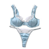 Pure Desire Lace Flower High-Quality Three-Piece Sexy Underwear Set