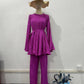 New pleated loose spring fashionable temperament pants set with feminine design