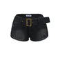 Belt denim shorts