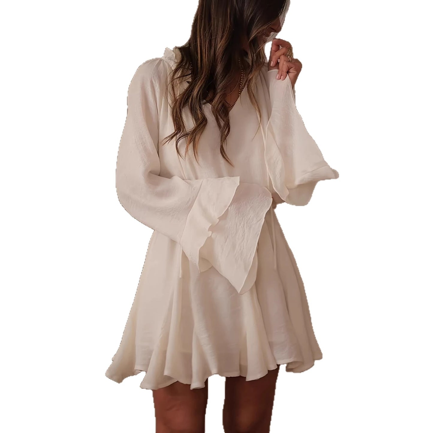 Stylish Elegant And Minimalist White Dress For Everyday Casual Wear