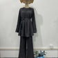 New pleated loose spring fashionable temperament pants set with feminine design