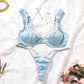 Pure Desire Lace Flower High-Quality Three-Piece Sexy Underwear Set
