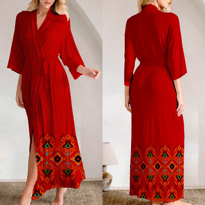 Summer Satin Chiffon Light-Luxury Ice Silk Nightgown