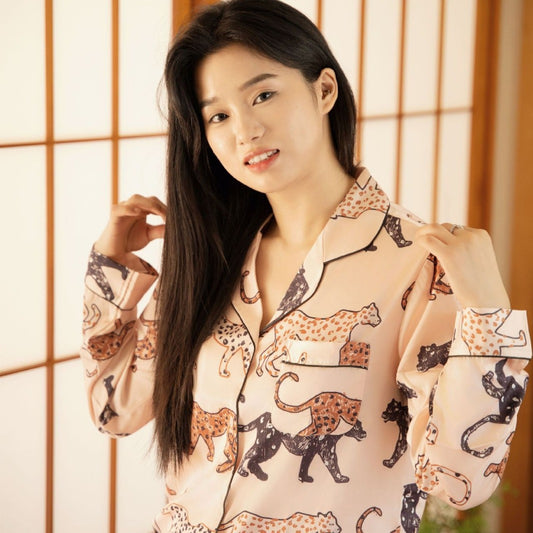 Women's High-grade Light Luxury Ice Silk Pajamas