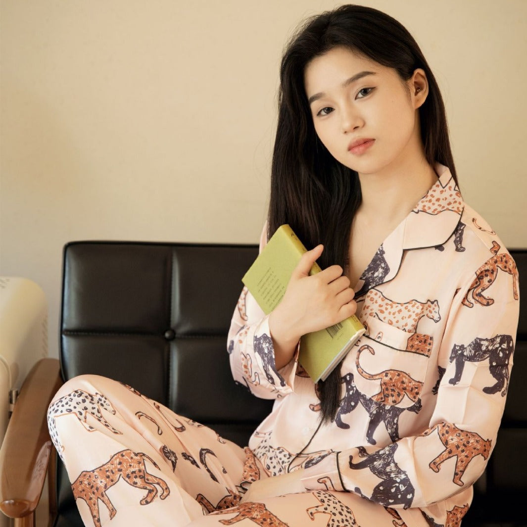 Women's High-grade Light Luxury Ice Silk Pajamas