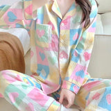 Women's Long Sleeve Pajama Cardigan Lounge Set